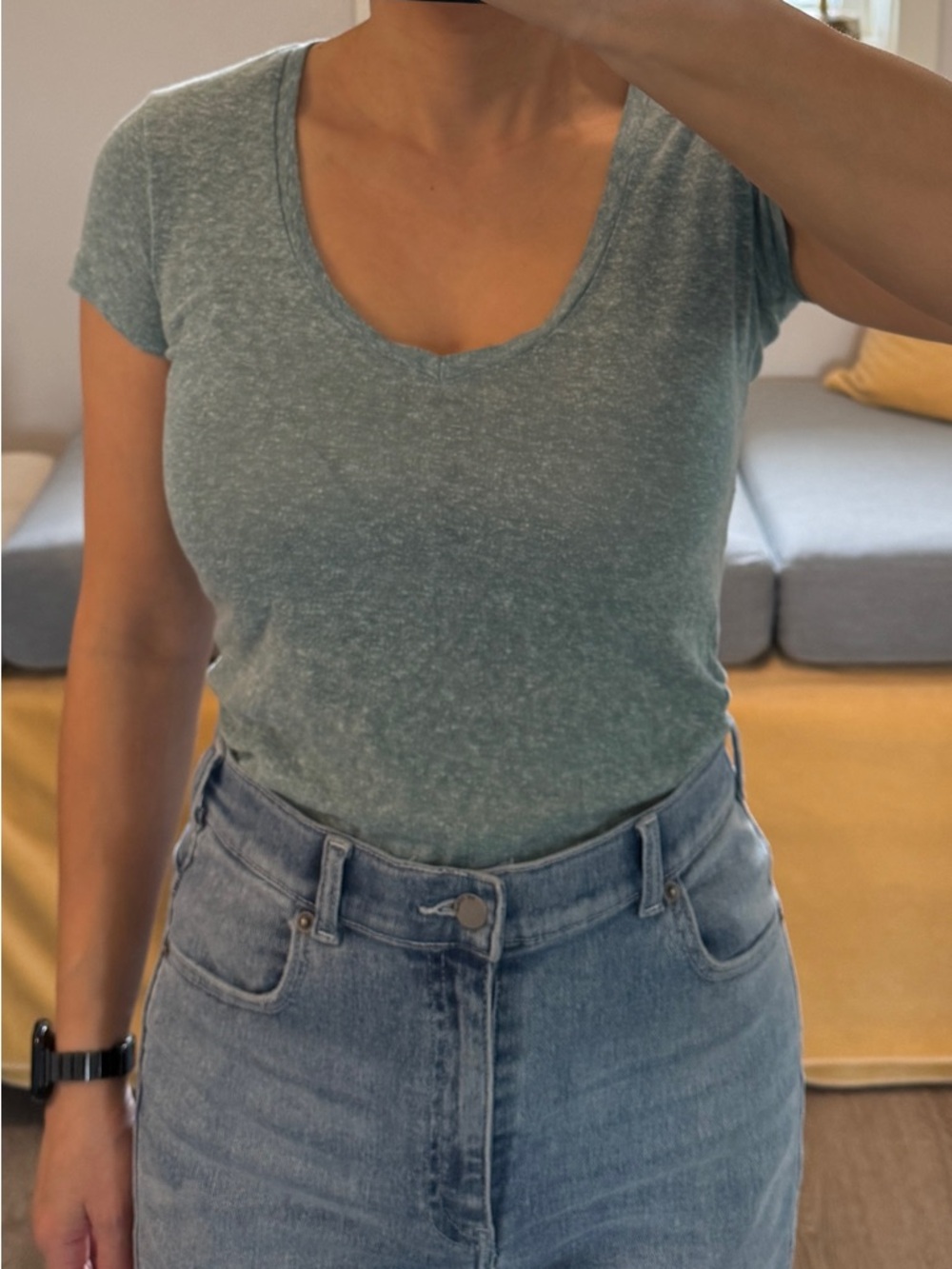 Threads 4 Thought Women's Teal V Neck Tee